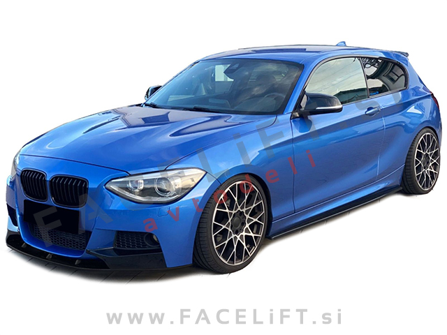 Podaljšek sprednjega odbijača črni sijaj M-Performance izgled BMW 1 F20 F21 11-15