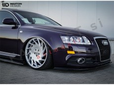 Podaljšek sprednjega odbijača črni sijaj Audi A6 C6 4F S line 08-11