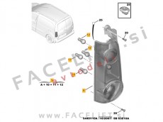Zadnja luč desna dvokrilna vrata Citroen Berlingo 12-18