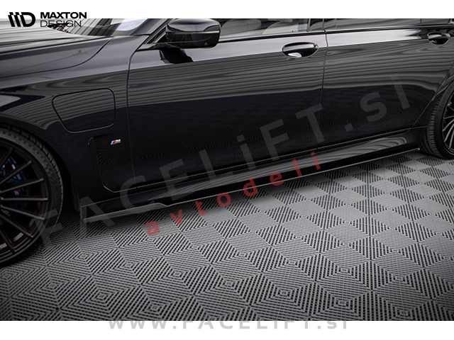 Podaljški pragov črni sijaj BMW 7 G12 M-Pack Long 15-22