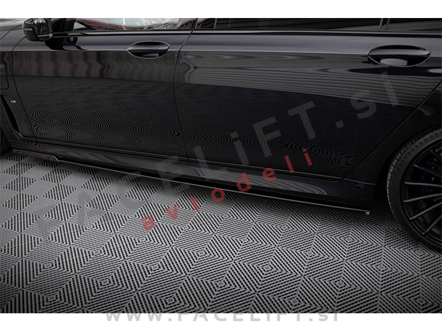 Podaljški pragov črni sijaj BMW 7 G12 M-Pack Long 15-22