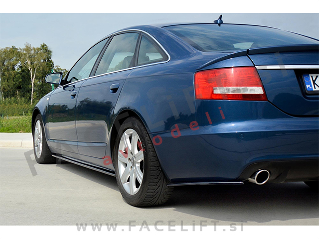 Podaljški pragov črni sijaj Audi A6 C6 4F S line 08-11
