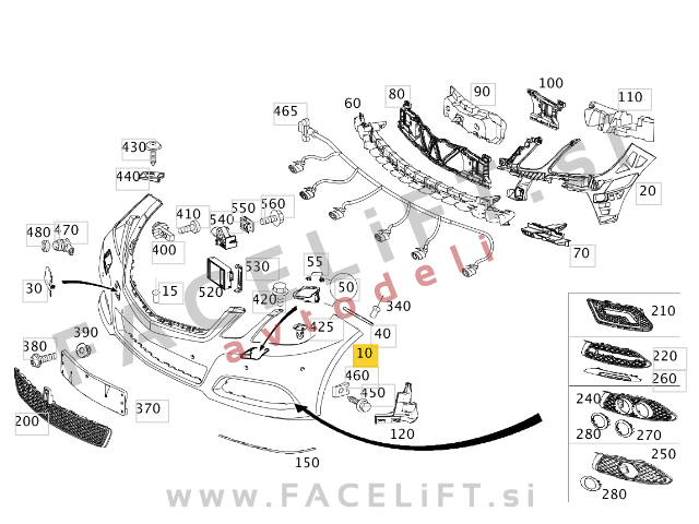 Sprednji odbijač Avantgarde PDC SRA Mercedes E S212 W212 09-13