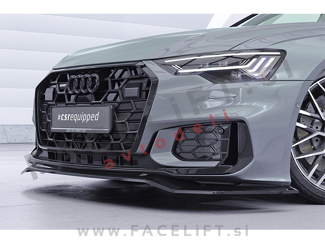 Podaljšek sprednjega odbijača črni mat strukturni Audi A6 S6 S line C8 4K 18-