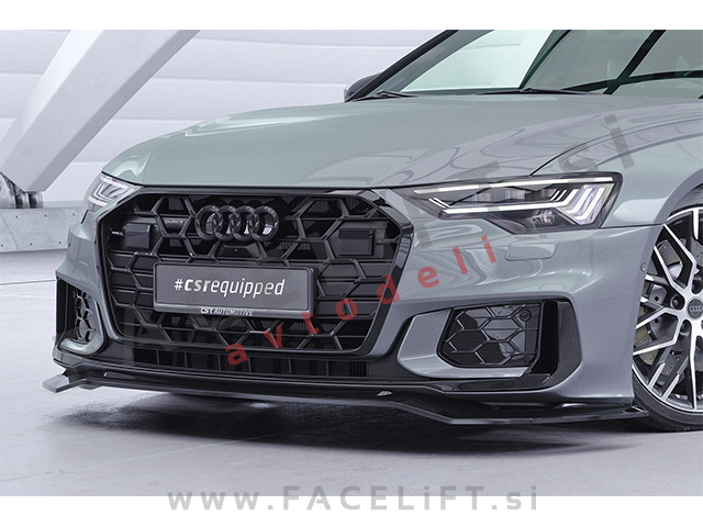 Podaljšek sprednjega odbijača črni sijaj Audi A6 S6 S line C8 4K 18-