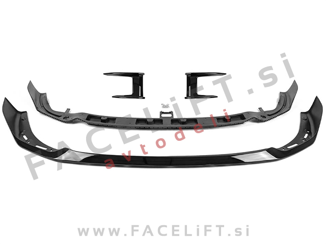 Podaljšek sprednjega odbijača črni sijaj M-Performance izgled BMW 1 F40 F41 M-Pack 19-24