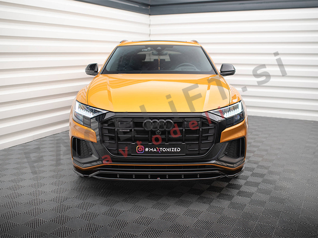Podaljšek sprednjega odbijača V.1 črni sijaj Audi Q8 S line, SQ8 18-23