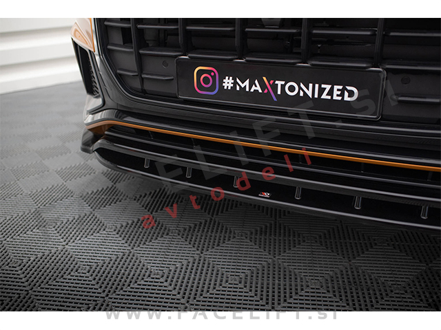 Podaljšek sprednjega odbijača V.1 črni sijaj Audi Q8 S line, SQ8 18-23