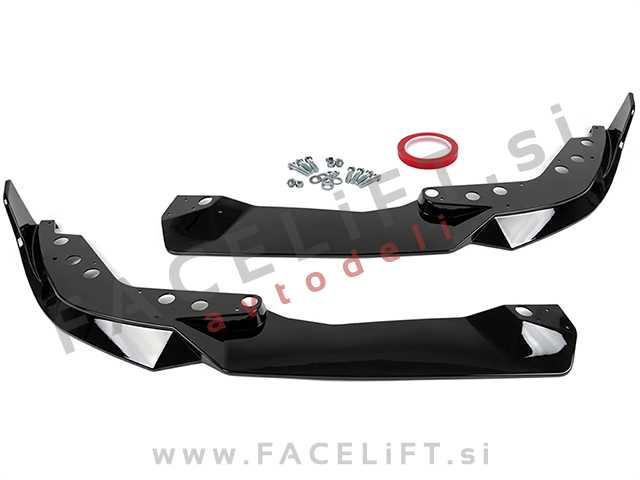 Podaljšek sprednjega odbijača črni sijaj M-Performance izgled BMW 3 G20 G21 LCI M-Pack 22-26