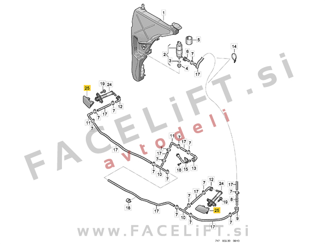 Pokrov sistema za pranje žarometov SRA desni Audi A6 4G C7 11-14
