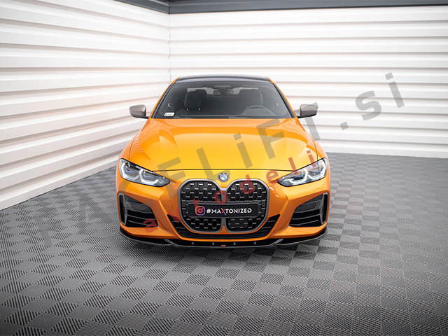 Podaljšek sprednjega odbijača V.4 črni sijaj BMW 4 M-Pack, M440i G22 G23 20-