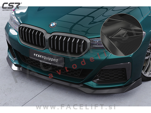 Podaljšek sprednjega odbijača karbon sijaj BMW 5 G30 G31 LCI M-Pack 20-23