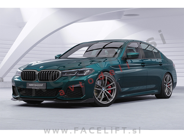 Podaljšek sprednjega odbijača karbon sijaj BMW 5 G30 G31 LCI M-Pack 20-23