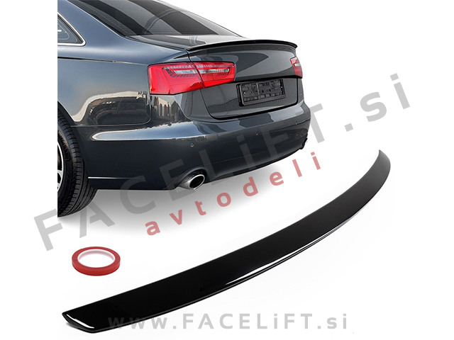 Spojler za prtljažnik črni sijaj Audi A6 Limuzina 4G C7 10-18