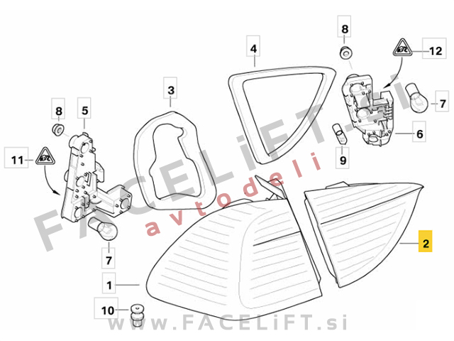 Zadnja notranja luč leva BMW 3 Karavan E91 05-08