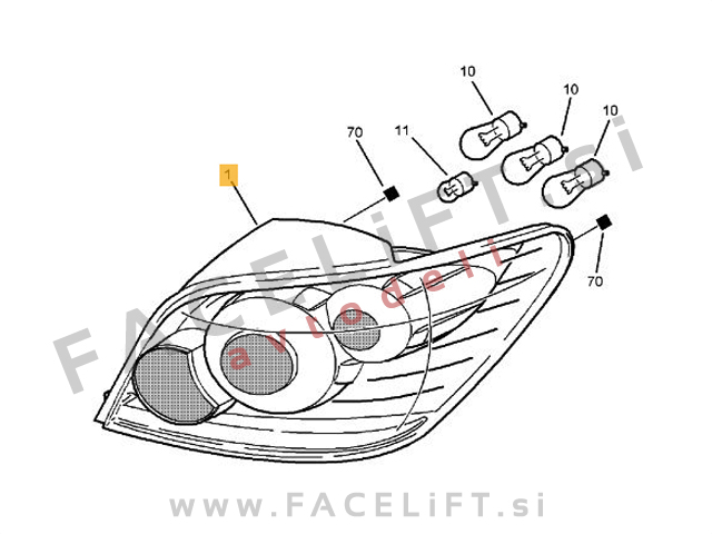 Zadnja luč leva Peugeot 307 05-07