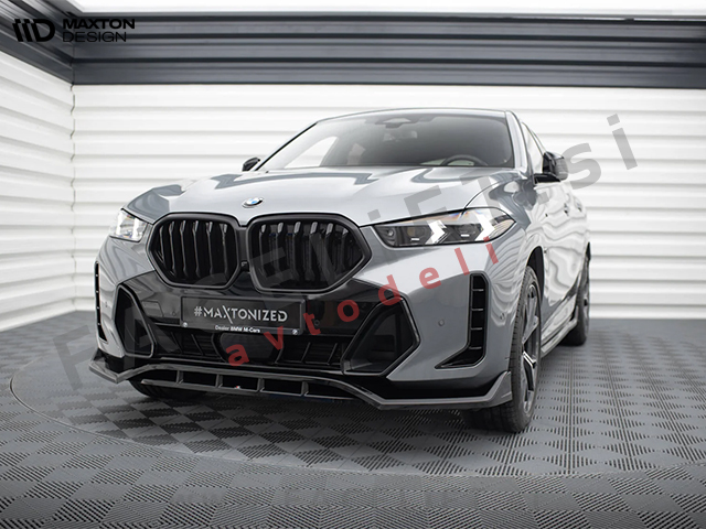 Podaljšek sprednjega odbijača V.2 črni sijaj BMW X6 G06 M-Pack 23-