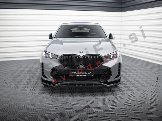 Podaljšek sprednjega odbijača V.2 črni sijaj BMW X6 G06 M-Pack 23-
