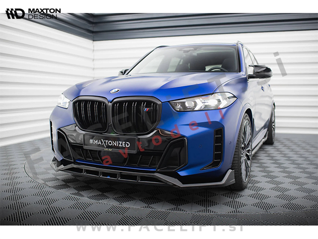 Podaljšek sprednjega odbijača V.2 črni sijaj BMW X5 G05 LCI M-Pack 23-