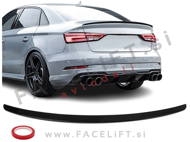Spojler za prtljažnik črni sijaj Audi A3 Limuzina 8V 12-20
