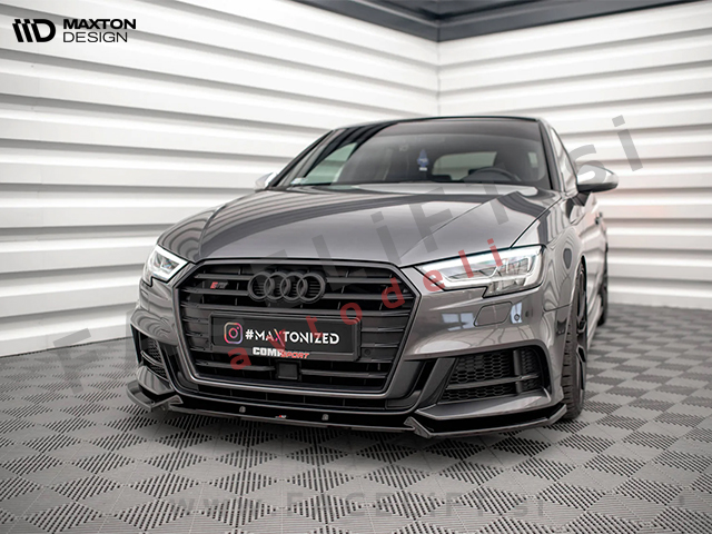 Podaljšek sprednjega odbijača V.1 črni sijaj Audi A3 S3 S line 8V 16-20