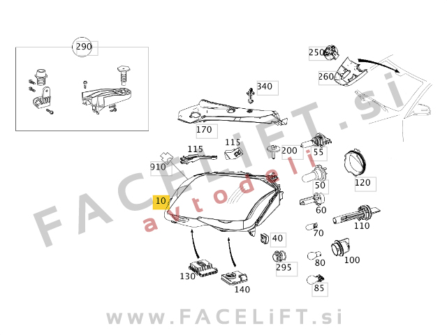 Žaromet desni Mercedes GLK X204 12-15 Žaromet desni Mercedes GLK X204 12-15