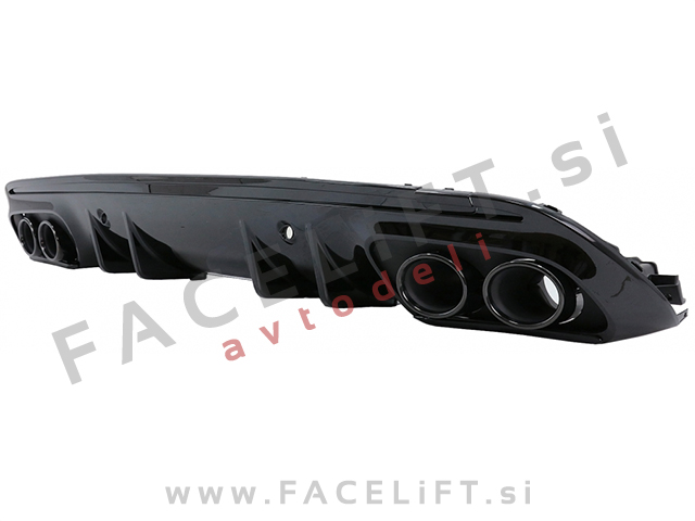 Difuzor z nastavki za izpuh črni Mercedes C S205 W205 AMG Line 14-21