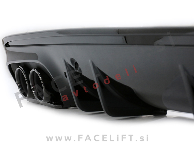 Difuzor z nastavki za izpuh črni Mercedes C S205 W205 AMG Line 14-21