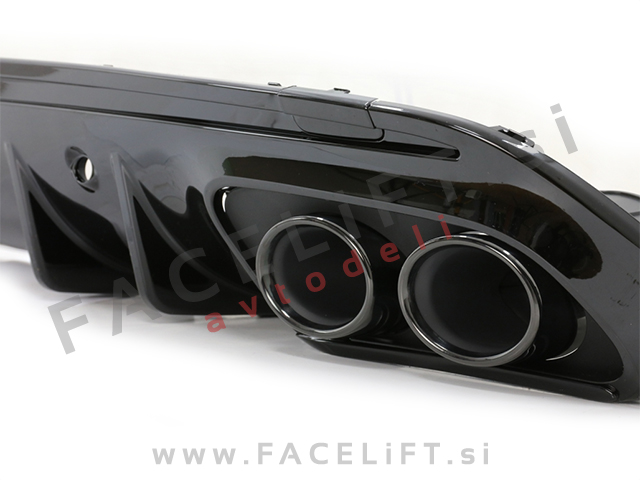 Difuzor z nastavki za izpuh črni Mercedes C S205 W205 AMG Line 14-21