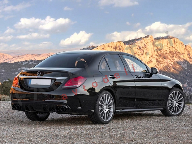 Difuzor z nastavki za izpuh črni Mercedes C S205 W205 AMG Line 14-21 Difuzor z nastavki za izpuh črni Mercedes C S205 W205 AMG Line 14-21