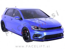 Podaljšek sprednjega odbijača črni sijaj VW Golf 7.5 R, R-Line 17-20
