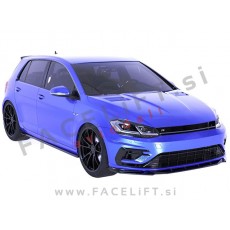 Podaljšek sprednjega odbijača črni sijaj VW Golf 7.5 R, R-Line 17-20