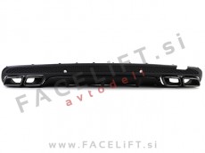 Difuzor z nastavki za izpuh črni Mercedes C S205 W205 AMG Line 14-18