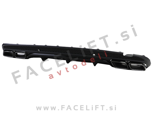 Difuzor z nastavki za izpuh črni Mercedes C S205 W205 AMG Line 14-18