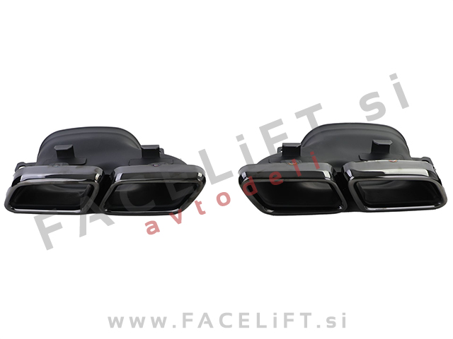 Difuzor z nastavki za izpuh črni Mercedes C S205 W205 AMG Line 14-18