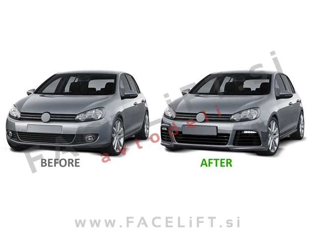 Sprednji odbijač R izgled VW Golf 6 08-12