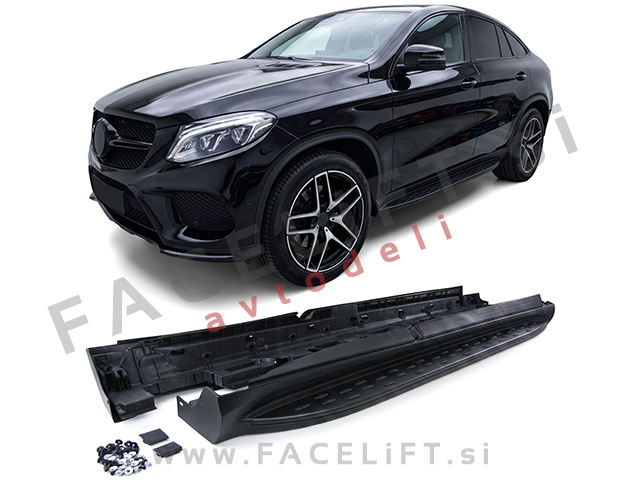 Bočne stopnice črne Mercedes GLE Coupe C292 15-19