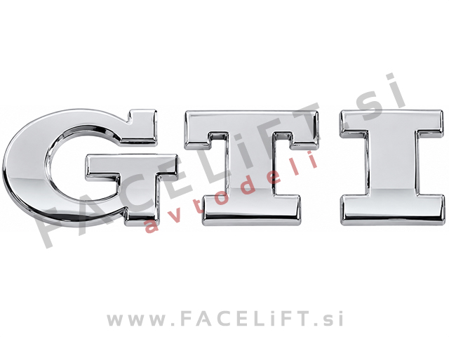 VW GTI emblem (3D nalepka) kromiran