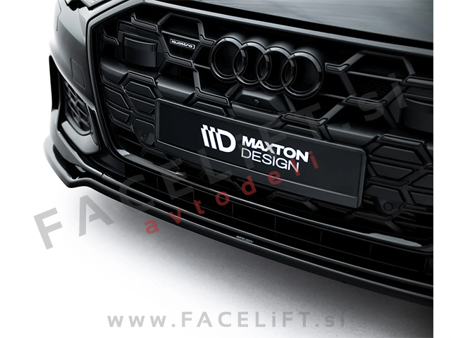 Podaljšek sprednjega odbijača V.1 črni sijaj Audi A6 S6 S line C8 18-25