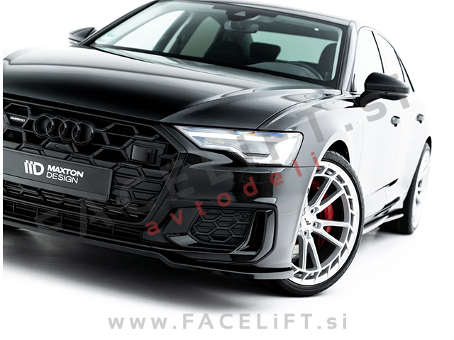 Podaljšek sprednjega odbijača V.1 črni sijaj Audi A6 S6 S line C8 18-25