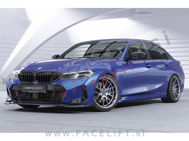 Podaljšek sprednjega odbijača črni sijaj BMW 3 G20 G21 LCI M-Pack 22-