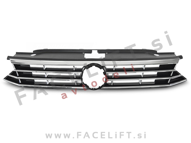 Maska črna kromirana VW Passat B8 14-19