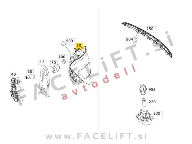 Zadnja luč desna Mercedes C Karavan S204 11-14