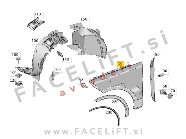 Sprednji blatnik levi Mercedes ML W166 11-15
