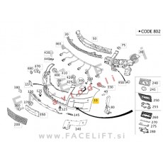 Sprednji odbijač PDC Mercedes GLK X204 08-12
