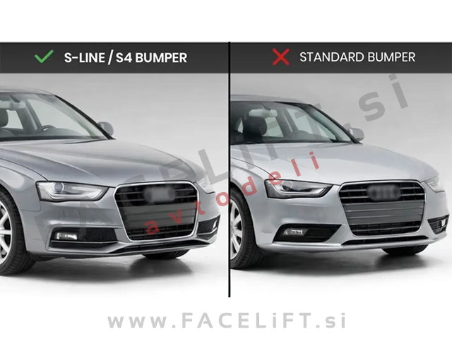 Mreže sprednjega odbijača RS izgled Audi A4 B8 8K S line 11-15