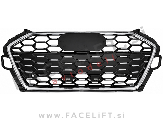 Maska črna kromirana sijaj Audi A4 B9 19-24