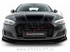 Podaljšek sprednjega odbijača črni sijaj Audi A5 S5 Coupe Sportback 17-19