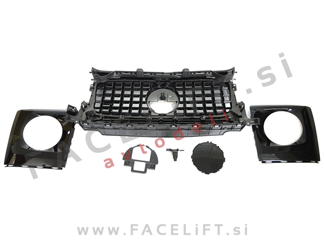 Maska črna kromirana sijaj Mercedes G W463 18-24