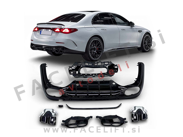 Difuzor z nastavki za izpuh črni Mercedes E S214 W214 AMG Line 23-